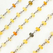 Ethiopian Opal Oxidized Wire Chain.